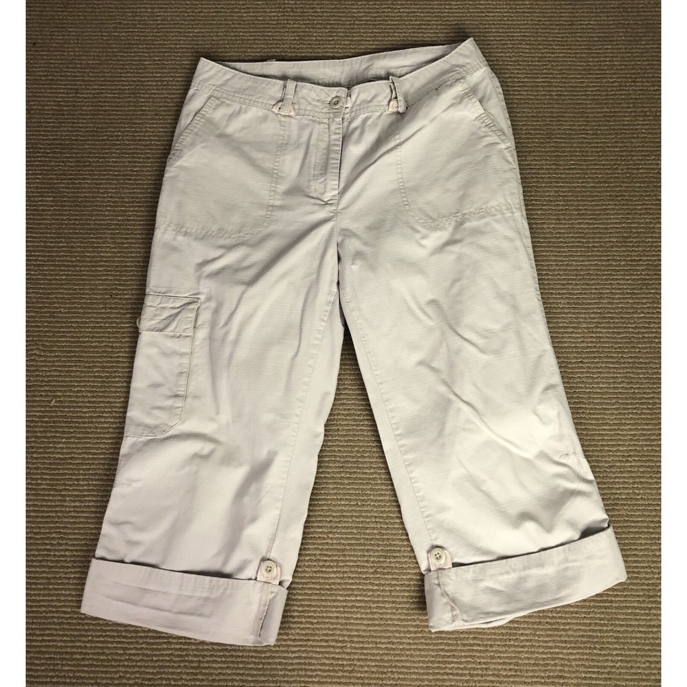 Woolrich Capris Pants Size 8 Stone Cotton Cargo Casual Outdoor Beige Women